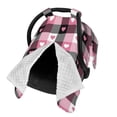 thumbnail image 2 of Naloa Heart Plaid Baby Car Seat Cover, Breathable Baby Carrier Cover, Multiuse Baby Carrier Cover & Nursing Breastfeeding Cover, 2 of 5