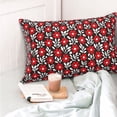 thumbnail image 4 of Sikiie Red Floral Pillow Covers, Throw Pillow Case Cushion Covers,Cushion for Bedroom,Couch,Home-14"x20", 4 of 6