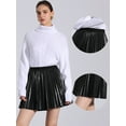 thumbnail image 2 of DARING DIVA Pleated Mini Skirt for Women's Casual Elastic Waist A-line M Black, 2 of 6