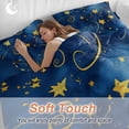 thumbnail image 4 of Blue Starry Sky Bedding Duvet Cover Set Twin Size 4 Pieces Star Galaxy Fantasy Romantic Bedding Set with Zipper Closure, 1 Comforter Cover 68x86 Inches 1 Flat Sheet & 2 Pillow Cases, 4 of 7