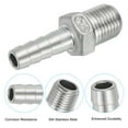 thumbnail image 4 of Uxcell 1/3" Hose Barb x 1/4" PT Thread 304 Stainless Steel Barb Hose Fittings, 2 Pack, 4 of 6