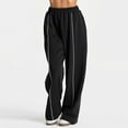 thumbnail image 4 of felwors Women's Wide Leg Sweatpants Elastic High Waist Straight Leg Sweatpants Teen Girl Baggy Sweatpants with Pockets (Black, M), 4 of 7