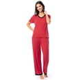 thumbnail image 4 of Fruit of the Loom Women's Soft & Breathable V-Neck Short Sleeve Top & Pajama Pant Set, Sizes S-4X, 4 of 10