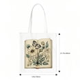 thumbnail image 3 of COMIO  Canvas Aesthetic Tote Bag for Women Minimalist Bouquet Cute Tote Bags Floral Book Tote Bag Flowers Vintage Reusable Grocery Bags Botanical Library Shopping Shoulder Bag for Grocery, 3 of 5