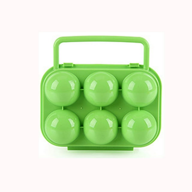 DPTALR Portable 6 Eggs Plastic Container Holder Folding Egg Storage Box Handle Case
