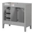thumbnail image 7 of 36" Bathroom Vanity without Sink, Freestanding Bathroom Vanity Cabinet with 3 Drawer and 2 Doors, Single Basin Vanity Set for Bathroom, Cabinet Base Only, Grey, 7 of 7