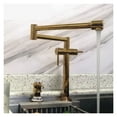 thumbnail image 2 of Solid Brass Hot&amp;Cold Pot Filler Tap Deck Mounted Kitchen Faucet Brushed Golden ,High Water Flow Rate, 2 of 7