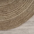 thumbnail image 4 of Ox Bay Natural Jute Gray Hand Braided Wheel Round Indoor Area Rug (6' x 6'), 4 of 10