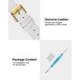 thumbnail image 3 of Uxcell Genuine Leather Band Smooth Flat Leather Watch Strap for Men and Women White/Golden Tone 20mm, 3 of 7