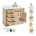 thumbnail image 3 of Ariel Hepburn 43 Inch Single Oval Sink Bathroom Vanity With Pure White Quartz Countertop 1.5 Inch Edge In Oak, 3 of 10