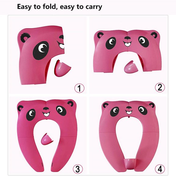 Advancent Asiento de inodoro portátil mejorado con almohadilla antisalpicaduras para niños pequeños Asiento de inodoro de viaje plegable con almohadilla Suministros de limpieza para el hogar No. 4 Advancent HA024170-04