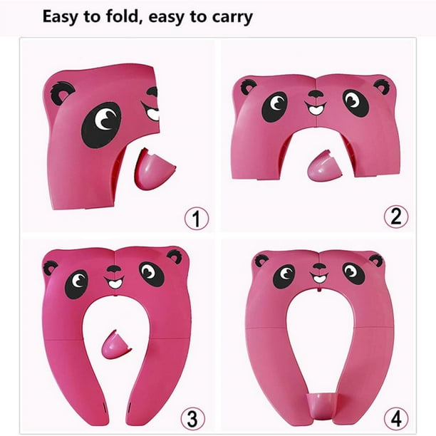 Advancent Asiento de inodoro portátil mejorado con almohadilla antisalpicaduras para niños pequeños Asiento de inodoro de viaje plegable con almohadilla Suministros de limpieza para el hogar No. 4 Advancent HA024170-04