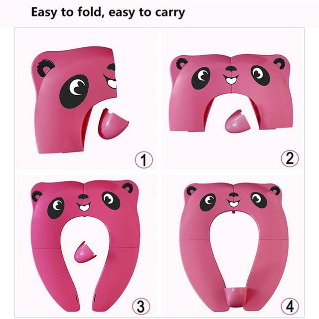 Advancent Asiento de inodoro portátil mejorado con almohadilla antisalpicaduras para niños pequeños Asiento de inodoro de viaje plegable con almohadilla Suministros de limpieza para el hogar No. 4 Advancent HA024170-04