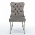 thumbnail image 2 of 2-Piece Modern Velvet Upholstered Dining Chairs with High Tufted Back, Comfy Kitchen Chairs with Metal Legs and Nailhead Trim, Accent Side Chairs for Dining Room, Kitchen, Living Room, Gray, 2 of 9