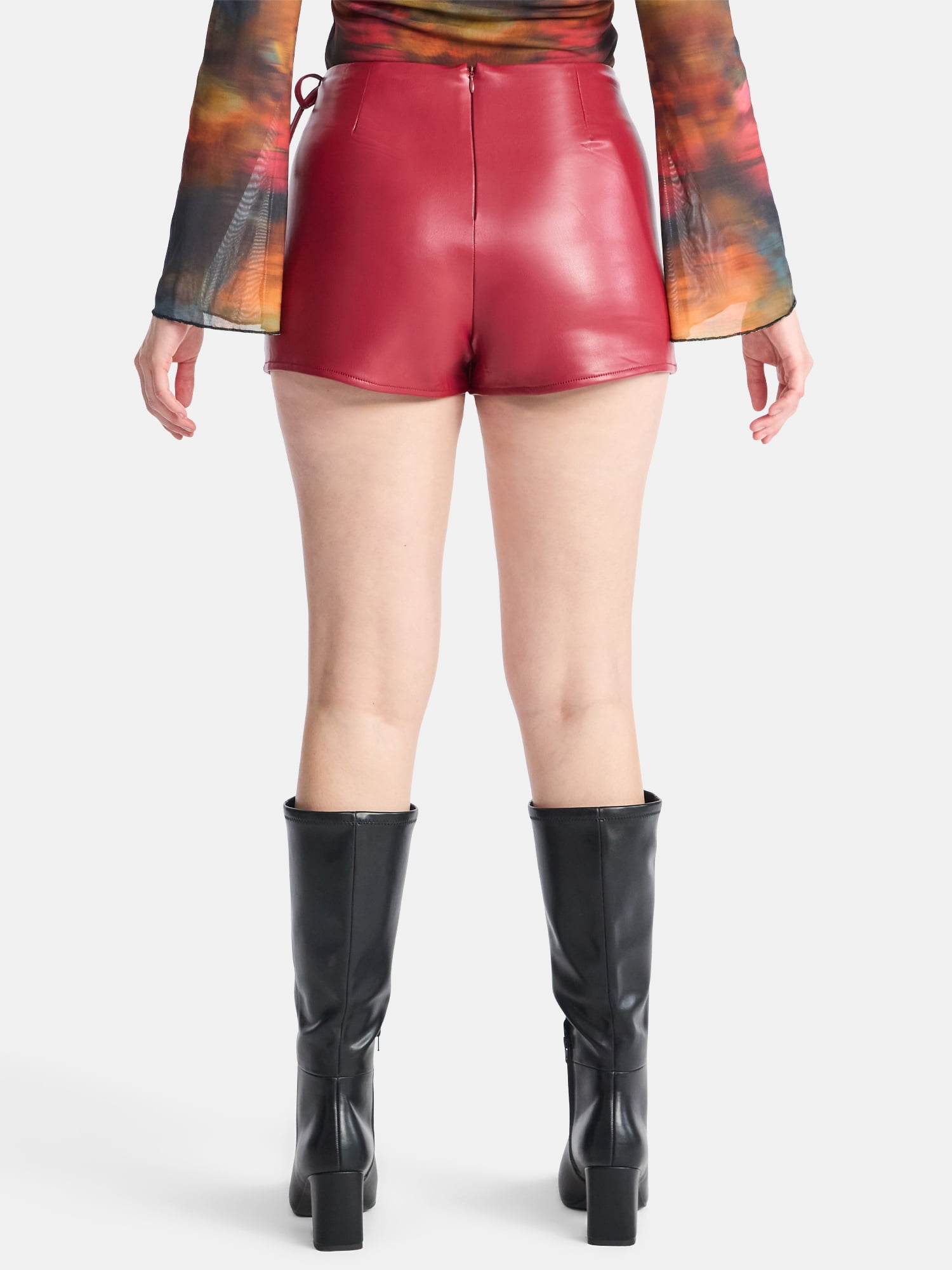 Madden NYC Women's Faux Leather Wrap Skort