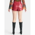 thumbnail image 3 of Madden NYC Women's Faux Leather Wrap Skort, 3 of 5