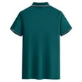 thumbnail image 2 of TOWED22 Mens Knit Stretch Polo Sweater Short Sleeve Soft 1/4 Zip Pullover Casual Solid Basic Knitwear Tops(Green,3XL), 2 of 4