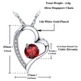 thumbnail image 4 of Emma Manor 14K White Gold Plated Forever Lover Heart Pendant Necklace For Women, 4 of 7