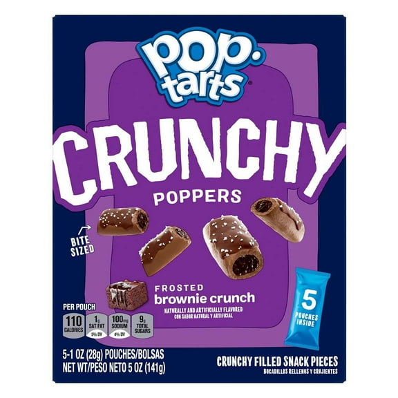 2 Pack - Pop-Tarts Crunchy Poppers Frosted Brownie Crunch Crunchy Filled Snack Pieces, 5 oz - 5 ct