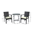 thumbnail image 3 of Outdoor table and chairs Patio Rattan Bistro Set, All Weather Resistant Wicker, 3 PCS Set of Garden Table and Chairs with Arms foldable, 3 of 6