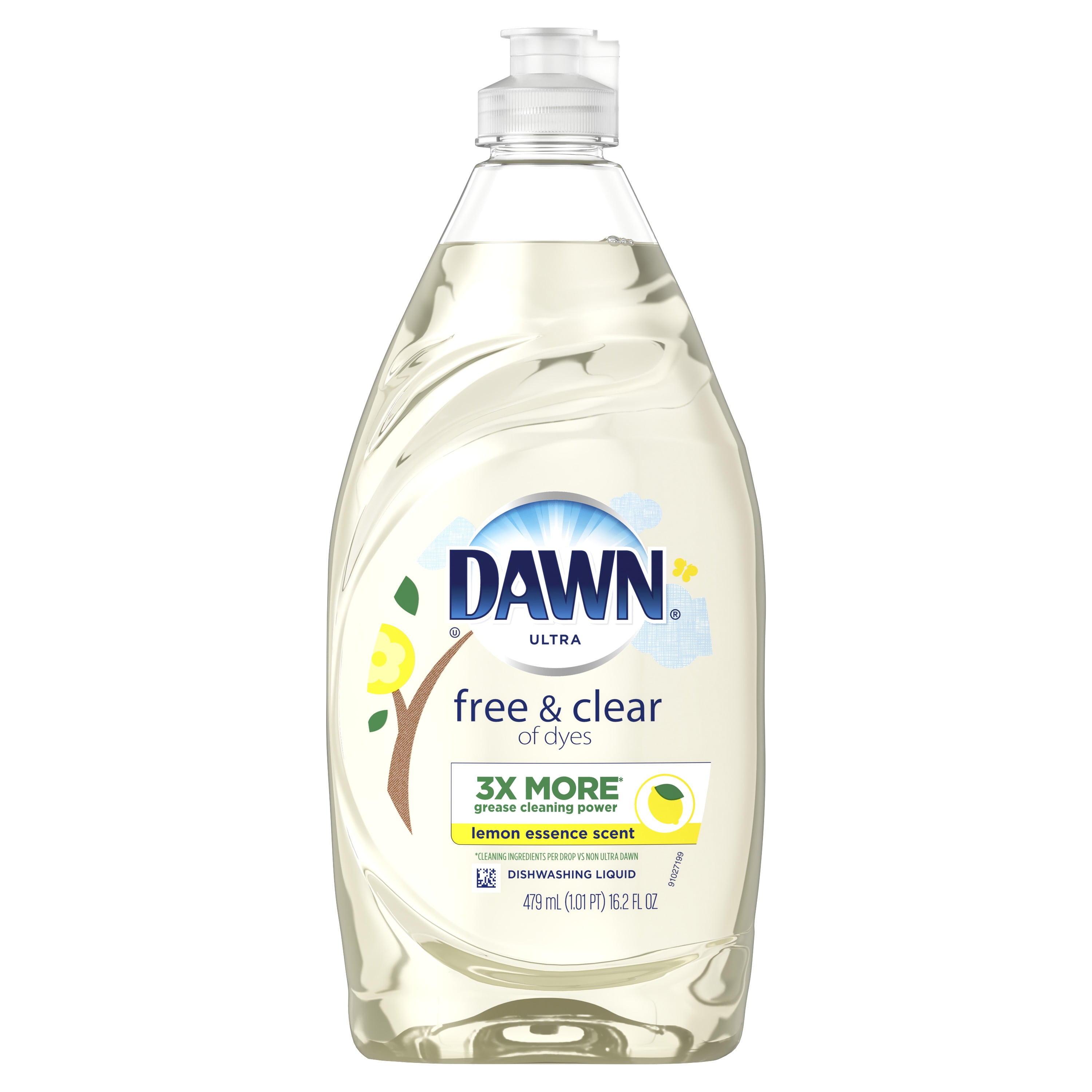 Dawn Free & Clear Dishwashing Liquid Dish Soap, Lemon Essence Scent, 16