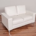 thumbnail image 3 of CorLiving Cory White Bonded Leather Loveseat, 3 of 5