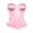 Pink, variant on Satin Bustier Corset for Women, Lace-Up Overbust Top with Sweetheart Neckline - Strapless Waist Cincher for Wedding & Formal Events (1-Pack) Black L