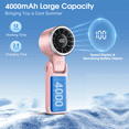 thumbnail image 3 of Kidsjoy Portable Handheld Fan, 4000mAh Adjustable Mini Fan, 5 Speed Bladeless Fan, 3 in 1 Hand Fan with Air Turbo Tech Cooling Fan for Outdoor Activities, Travel, Working (Pink), 3 of 7