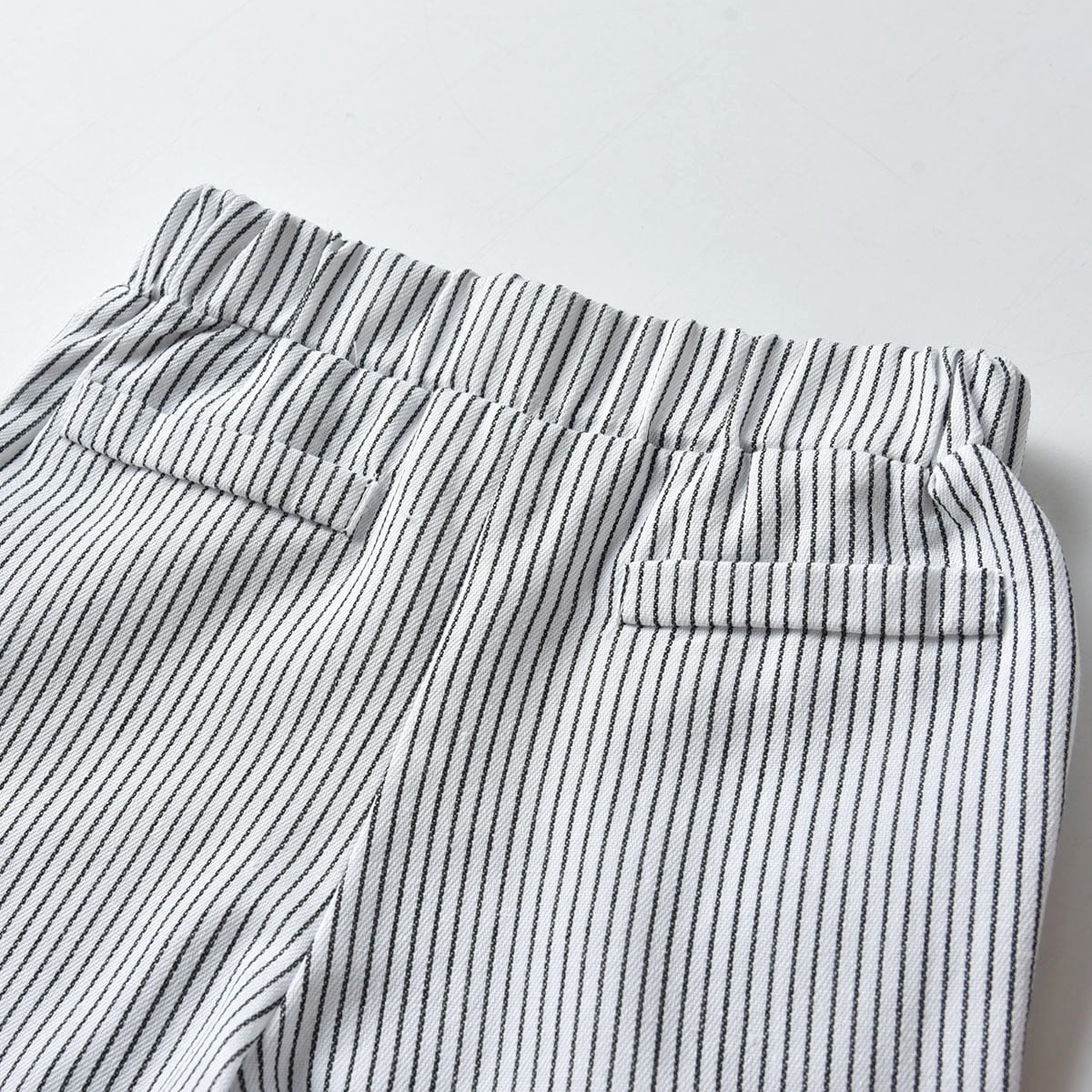 IDOPIP Toddler Kids Baby Boys Gentleman Outfit Striped Shirt with Bowtie + Long Suspender Pants Overalls Clothes Wedding Baptism Formal Suit