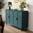 thumbnail image 3 of ZOSQUARE 55" Sideboard Storage Cabinet with 4 Storage Doors and 2 Adjustable Shelves, Green Accent Cabinet with Antique Hardware, Credenza Cabinet with Storage for Living Room, 3 of 6