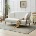 thumbnail image 3 of LoLado 60 Inch Modern Teddy Velvet Loveseat Sofa, 2 Seater Couch with 2 Pillows for Small Spaces, White, 3 of 8