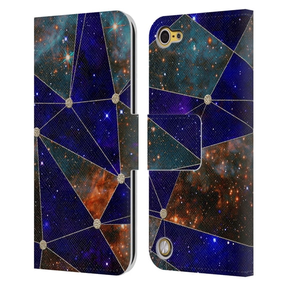 Head Case Designs Officially Licensed Cosmo18 Space Star Connections Leather Book Wallet Case Cover Compatible with Apple iPod Touch 5G 5th Gen