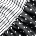 thumbnail image 4 of CHOK Robe Mini Décontractée pour Femme Grande Taille Été Ample Mode Patchwork Col en V à Rayures à Pois Manches Courtes Volant Ourlet à Étages en Lin Robe de Plage Soleil en Liquidation, 4 of 5