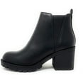 thumbnail image 2 of Soda Origami Lug Sole Mid Heel Fashion Ankle Bootie W/Double Elastic Gore Black (10, Black), 2 of 6