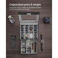 thumbnail image 3 of SONGMICS Caja de reloj con cerradura de seguridad y tapa de cristal 8 espacios, 3 of 5