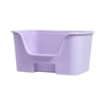 thumbnail image 1 of Yinanstore High Sided Cat Litter Boxs Kitty Litter with Elevated Edges Splashproof Front Opening Litter Pans for Cats Kitten Kitty Bunny Violet No Wheel, 1 of 8