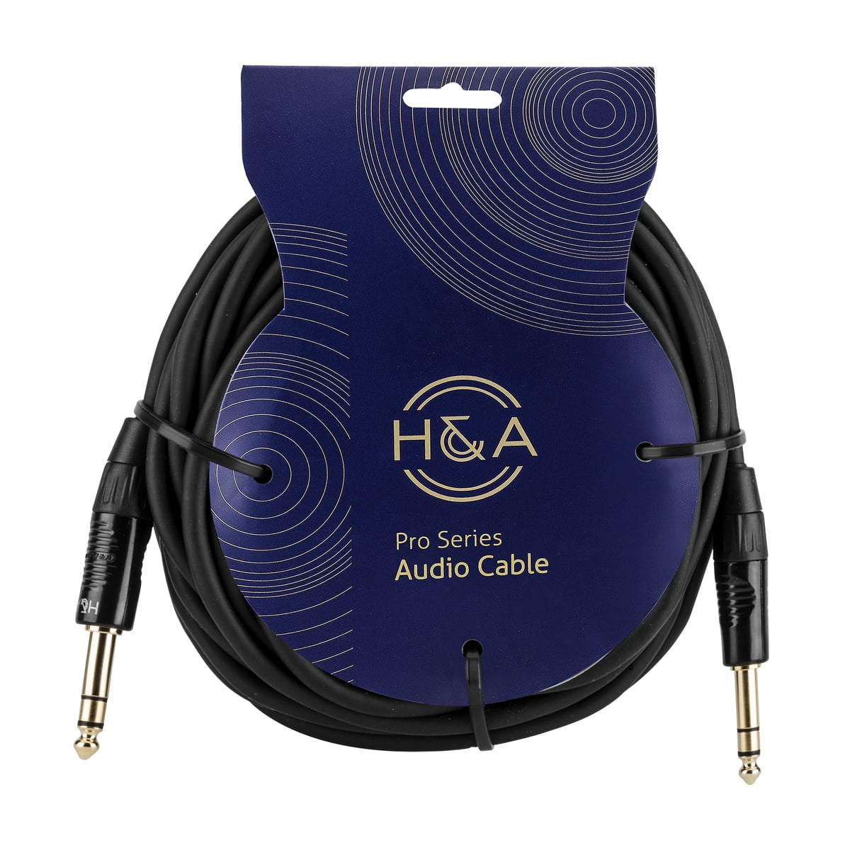H&A Platinum Pro 25' TRS 1/4" Male to 1/4" Male Interconnect Cable with Rean by Neutrik Gold Connectors
