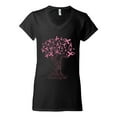 thumbnail image 2 of Wild Bobby Breast Cancer Awareness Pink Tree Words of Encouragement Breast Cancer Awareness Women Standard V-Neck Tee, Black, Small, 2 of 6
