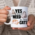 thumbnail image 2 of Funny Cat Gifts for Cat Lover Pet Owner Cat Mom Cat Dad Animal Lover - Birthday Christmas - I Need All These Cats 11oz White Ceramic Coffee Tea Mug, 2 of 7