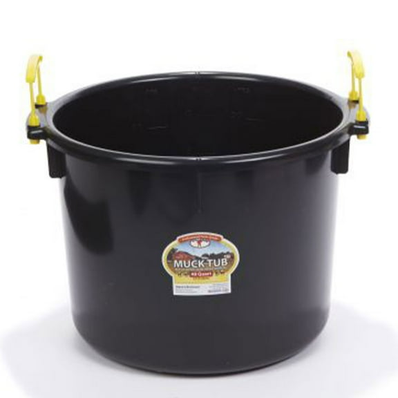 Little Giant 40 Quart Durable Plastic Utility Muck Tub with Handles, Black
