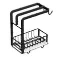 thumbnail image 2 of Stainless Steel Kitchen Countertop Organizer - Multi-Tier Towel Rack with Drip Tray, Space Saving Sponge Holder, Modern Bathroom Storage Shelf, Sturdy & Rustproof, Compact for Small Spaces (White/Bla, 2 of 7