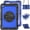 Black + Blue, variant on For Samsung Galaxy Tab A8 10.5" X200 X205 Case with Screen Protector Shoulder Strap, 360 Rotating Hand Strap & Stand, Shockproof Rugged Heavy Duty Case for Galaxy Tab A8
