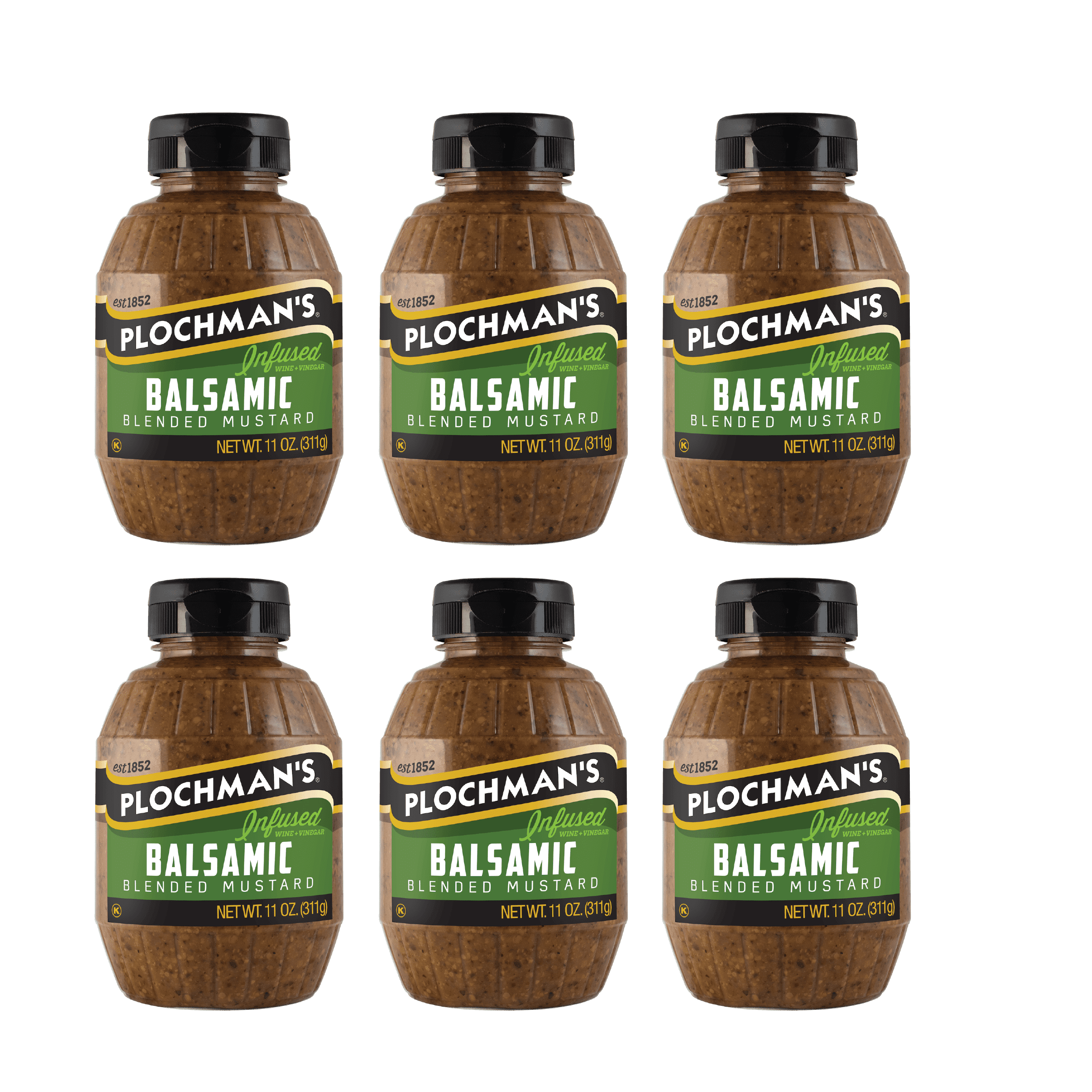 Plochman's Stone Ground Balsamic Blended Mustard, Infused with Wine and