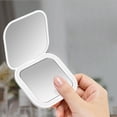 thumbnail image 3 of Compact Small Mini Gift Vanity Table Folding Led Lights Portable Hand Held Pocket Makeup Mirror 2X magnifying, 3 of 4