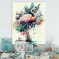 thumbnail image 2 of Designart Cute Flamingos Floral Art III Canvas Wall Art, 2 of 5