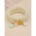thumbnail image 2 of QQTDFG 4pcs/Set Imitation Faux Pearl Beaded Flower Bracelet For Girls, Party, Beach,-default, 2 of 8