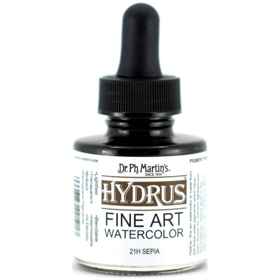 Dr. Ph. Martin's Hydrus Fine Art Watercolor, 1.0 oz, Sepia (21H)