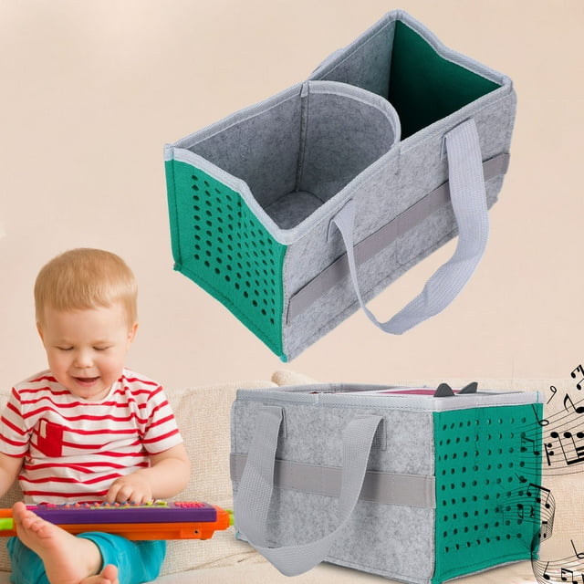Felt Carrying , Portable Storage Bag with Partition and Elastic Straps for Toniebox Player Starter Set, Music Players