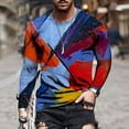 thumbnail image 5 of TIHLMK Mens Long Sleeve T Shirts Summer Men's Loose Round Neck 3d Printing Long-sleeved T-shirt Top, 5 of 5