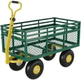 thumbnail image 2 of EastVita Heavy Duty 1400 Lbs Capacity Steel Garden Cart 3-in-1 Utility Metal Wagon with Removable Mesh Sides to Convert Into Flatbed Yard Utility Cart Outdoor Gardens Wagon for Garden Farm Lawn, 2 of 5